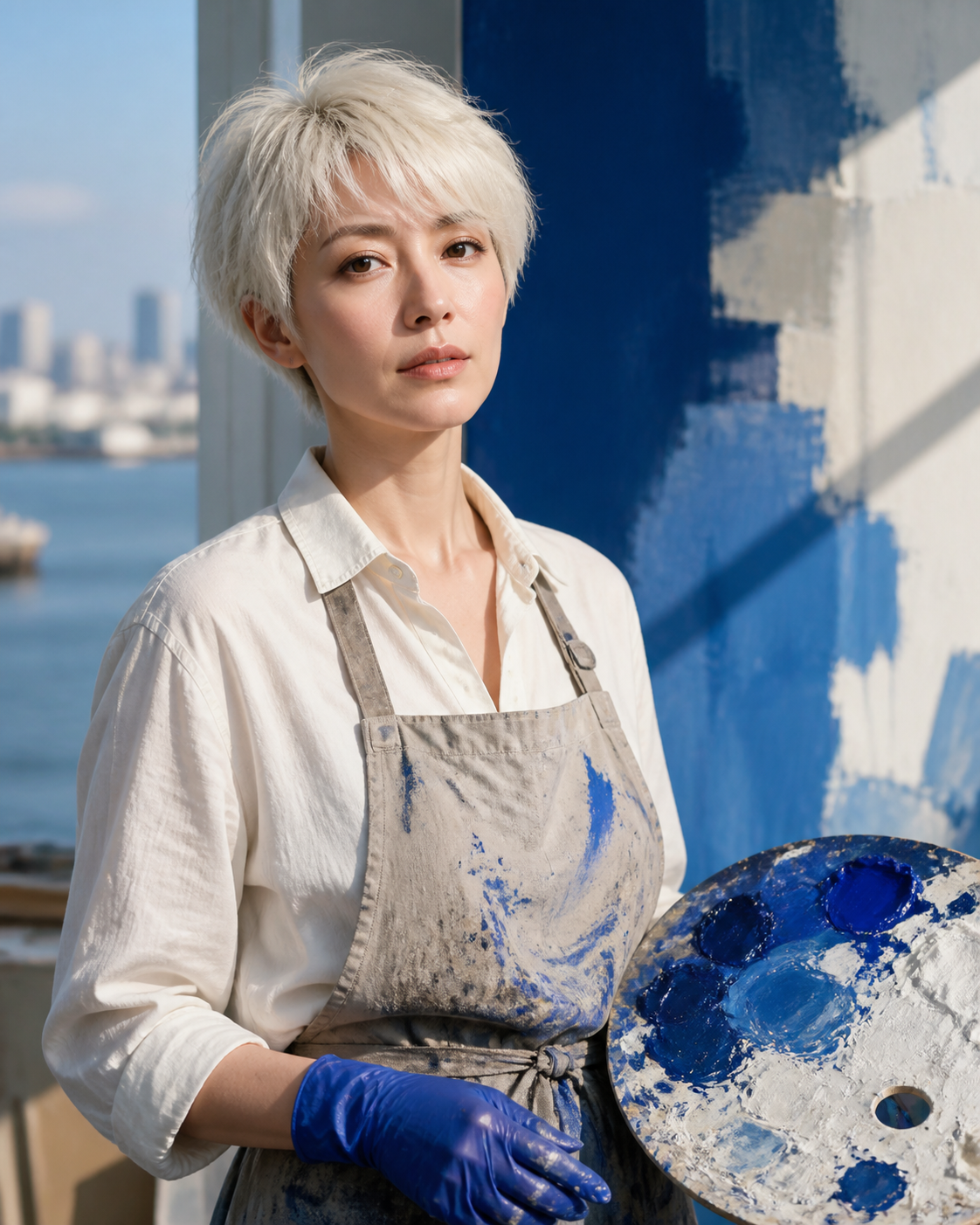 白栀 — fully fictional adult character portrait