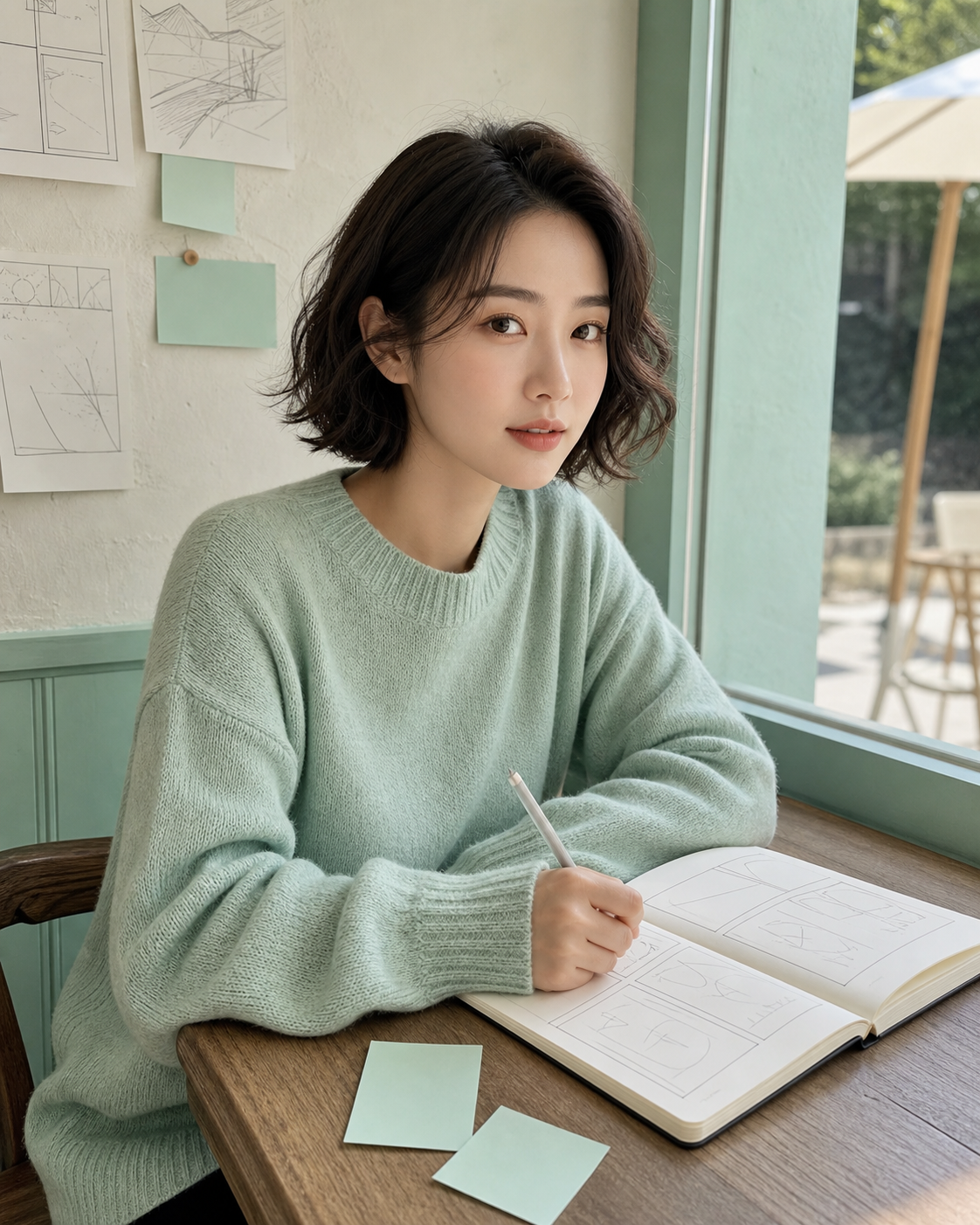 简言 — fully fictional adult character portrait